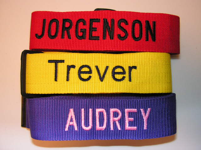 personalized embroidered luggage straps